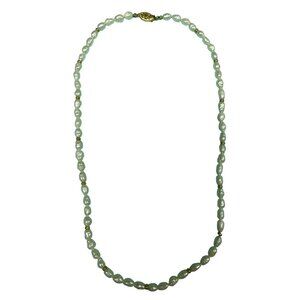 Vintage 14k Yellow Gold Clasp & Gold Spacer Beads Freshwater White Rice Pearl Ne